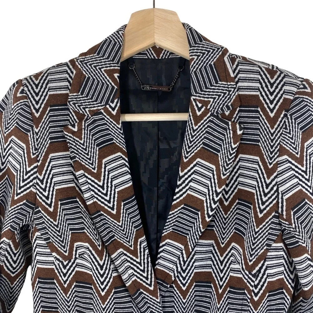 Trina Turk Geometric Print Two Button Blazer